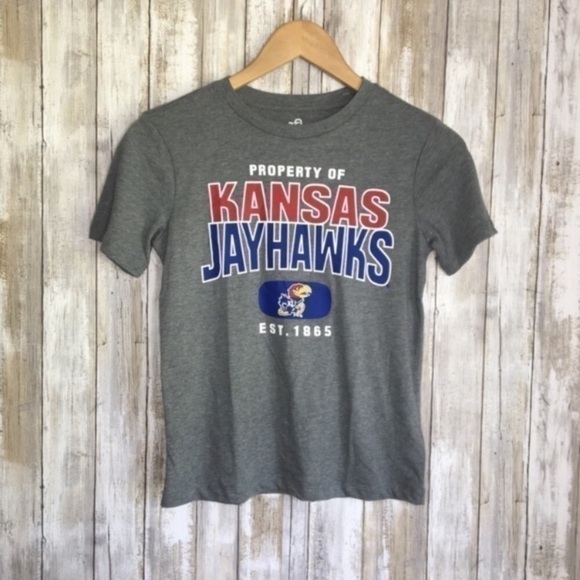 NCAA Kansas Jayhawks Grey Tee - Picture 1 of 4